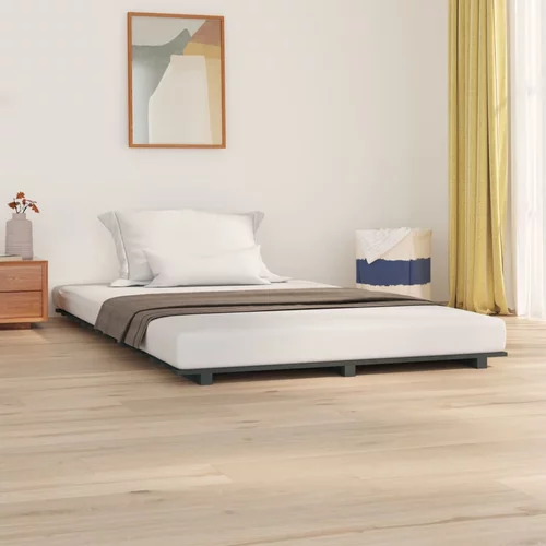 za krevet od masivnog drva sivi 135x190 cm