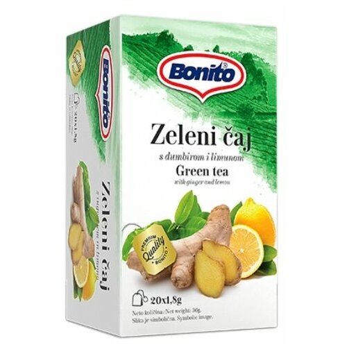 Bonito zeleni čaj sa đumbirom i limunom 36g Slike