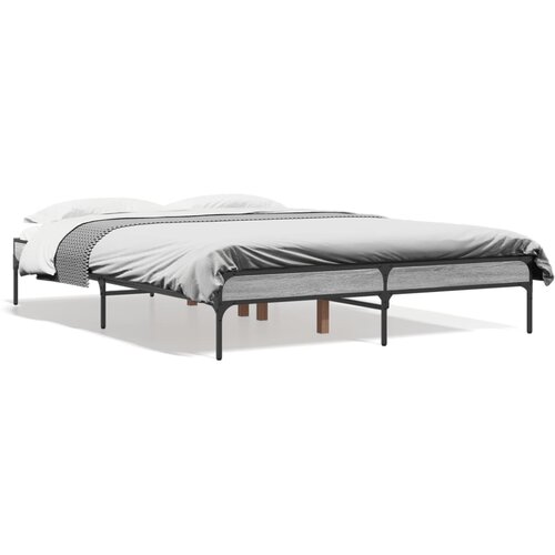 VidaXL Okvir kreveta boja hrasta 120x200 cm konstruirano drvo i metal Slike