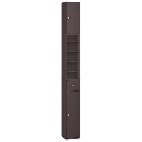 SoBuy Visoka kopalni&scaron;ka omara z eno predalnico Rjava 20x20x180cm Funkcionalen BZR34-II-BR, (5000092602) Cene