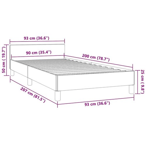  Okvir za krevet s uzglavljem bez madraca 90x200 cm bar&amp;scaron;unasti Slike