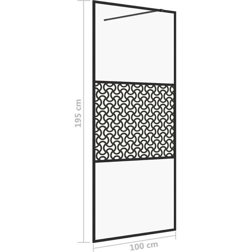 Pregrada za tu&amp;scaron;iranje s prozirnim staklom ESG 100 x 195 cm crna Slike