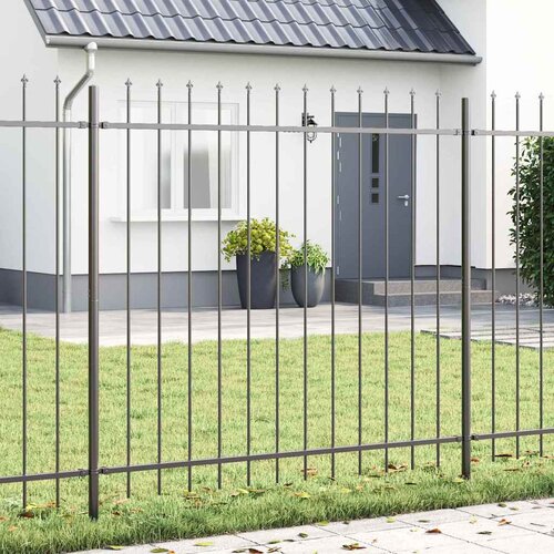  Vrtna Ograda 9 pcs Siva 15,3 x 1,5 m Čelik s prahom Cijene