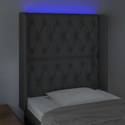  Uzglavlje tamnosivo 83 x 16 x 118/128 cm od tkanine Slike