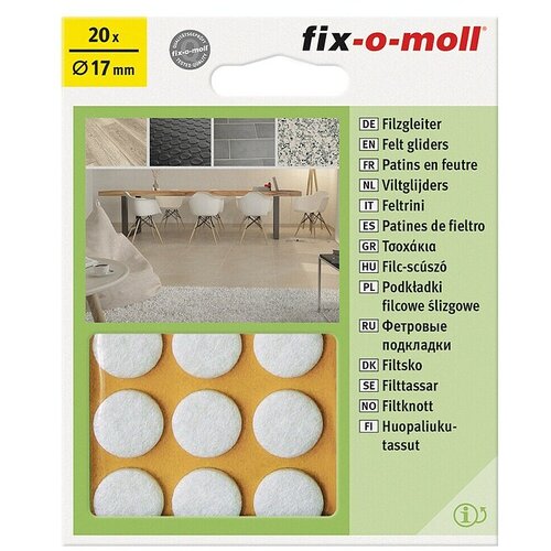Fix-o-moll podložna pločica od filca (promjer: 17 mm, lijepljenje, 20 kom., bijele boje) Cijene