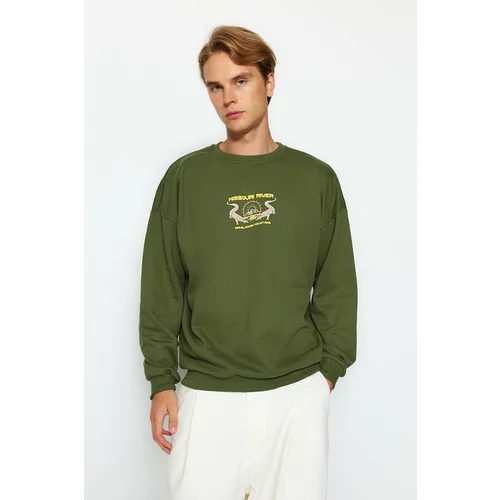 Trendyol Sweatshirt - Khaki - Oversize