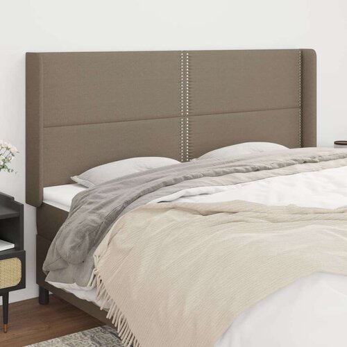  Vzglavje z ušesi taupe 183x16x118/128 cm blago, (20954457) Cene