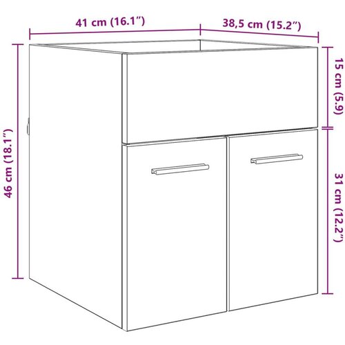  za Lavabo - Umivaonik s pohranom Crni hrast 41 x 38 5 x 46 cm Slike