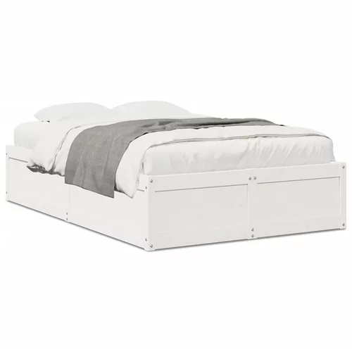 vidaXL Okvir za krevet bijeli 120 x 200 cm od masivne borovine