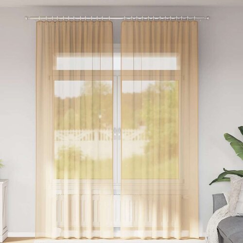 VidaXL Voile zavjese s petljama 2 kom pijesak 140x260 cm Slike