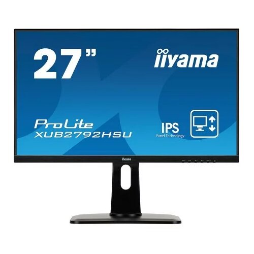 Iiyama 27" ETE IPS-panel, 1920x1080, 250cdm˛, 13cm Height Adj. Stand, Speakers, VGA, HDMI, DisplayPort, 4ms, USB-HUB 2x2.0 ( XUB2792HSU-B5 Cene