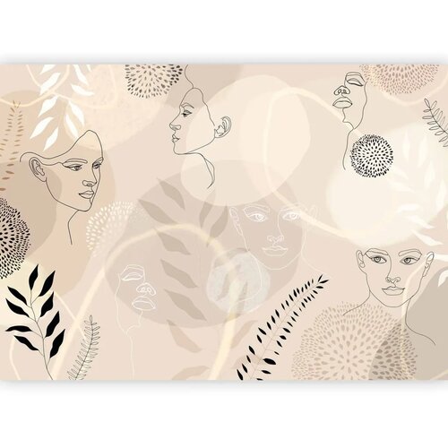  Foto tapeta - Beige Line Art 150x105 Slike