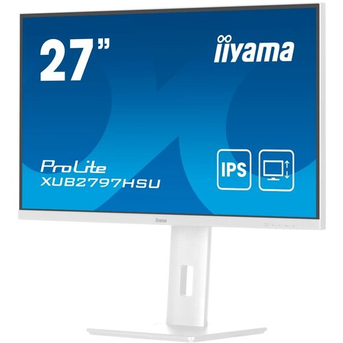 Iiyama 27" WHITE IPS-panel, 1920x1080@100Hz, 300cd/m2, 15cm Height Adj. Stand, Speakers, HDMI, DisplayPort, 1ms (MPRT), USB 2x2.0, dual monitor setup with XUB2797HSN-W2 Cene