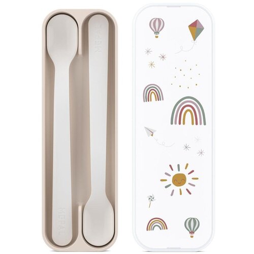 Mepal Bež plastične dječje žlice u setu 2 kom Sunshine &amp;amp; Rainbow &amp;ndash; Slike