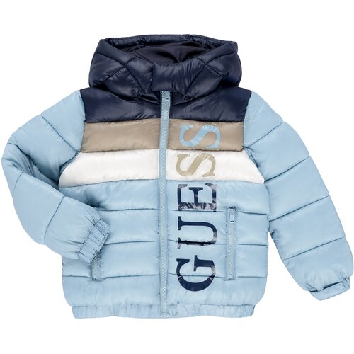 Guess Puhovke HOODED PADDED LS PUFFER W/ZIP Modra Slike