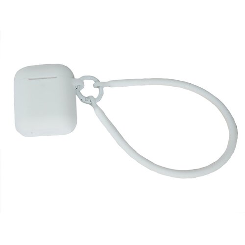 INF Silicone Protective Case with Hand Strap for Apple AirPods 1/2 - White, (5000158030) Slike