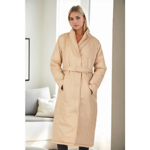 Dewberry Z6688 WOMEN'S COAT-BEIGE-2