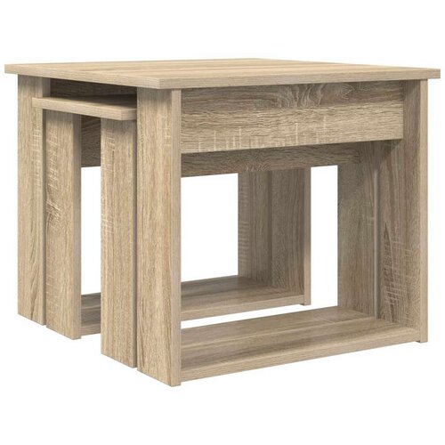  Set stolića za kavu 2 pcs Sonoma hrast Konstruirano drvo Slike