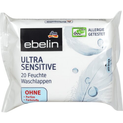 ebelin Ultra Sensitive vlažne krpice za pranje za osetljivu kožu 20 kom Cene