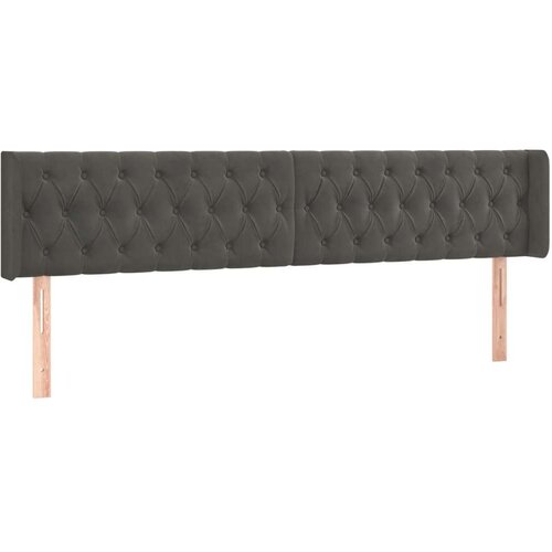  Uzglavlje tamnosivo 203x16x78/88 cm bar&amp;scaron;unasto Slike