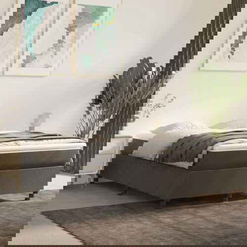 VidaXL Krevet s oprugama i madracem tamnosivi 140x200 cm bar&amp;scaron;unasti Slike