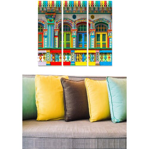 Wallity MDF163044812 multicolor decorative mdf painting (3 pieces) Cene