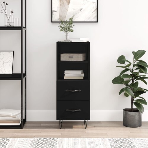 vidaXL Komoda crna 34 5 x 34 x 90 cm od konstruiranog drva Cijene