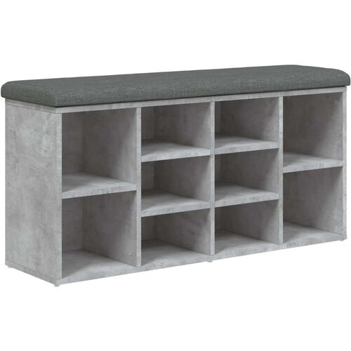 VidaXL klupa za cipele siva boja betona 102x32x50 cm konstruirano drvo Slike