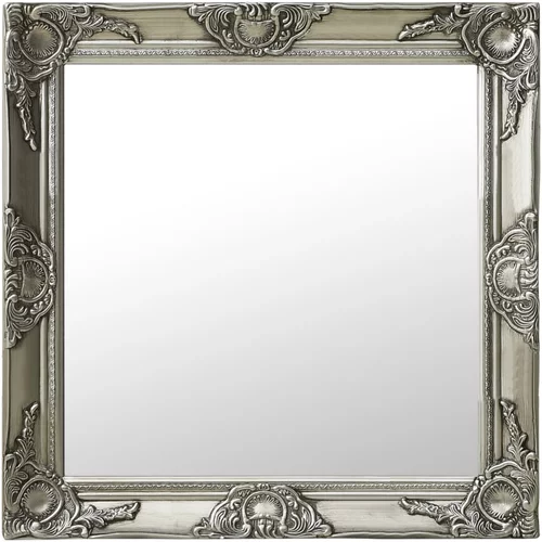 vidaXL Zidno ogledalo u baroknom stilu 60 x 60 cm srebrno