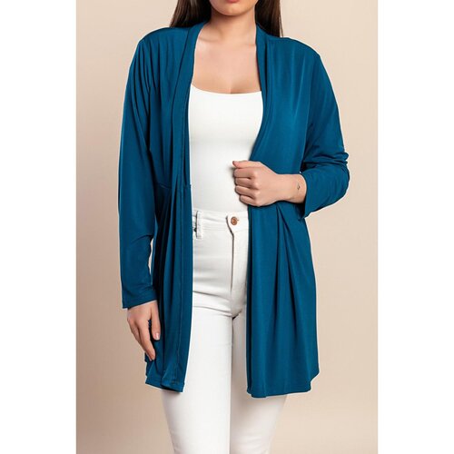 Fenzy Plus Size Kardigan Dugih Rukava, Petrolej Boje Slike
