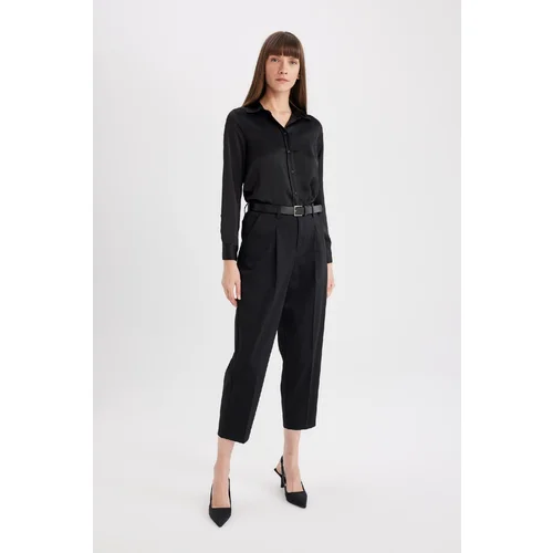 Defacto Carrot Fit Pocket High Waist Crop Trousers