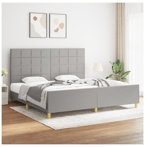  Za krevet s uzglavljem svjetlosivi 200x200 cm od tkanine Cijene
