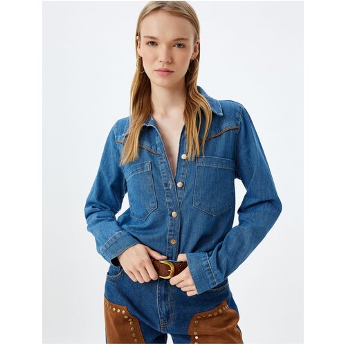 Koton Medium Indigo Women's Shirt Cene