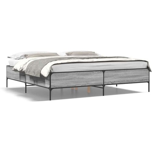 VidaXL okvir kreveta boja hrasta 180x200 cm konstruiranog drvo i metal Slike