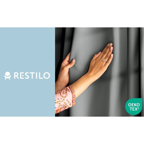 Restilo zasłona BLACKOUT kolor szary szarfa upinająca styl klasyczny taśma materiał blackout 140x230 Slike