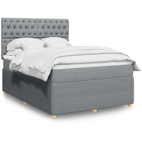  Krevet box spring s madracem svjetlosiva 160x200 cm tkanina Cijene