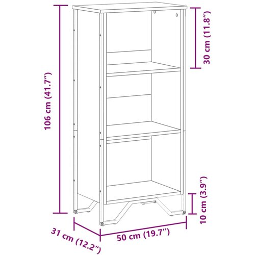  Regal za knjige boja hrasta 50x31x106 cm konstruirano drvo Slike