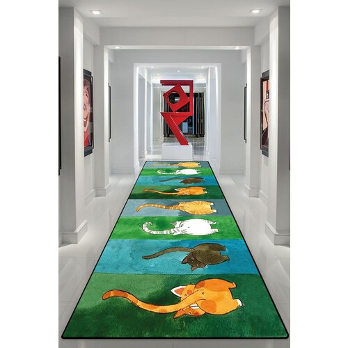 gatto carino multicolor carpet (80 x 150) Slike