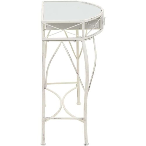  Bočni stolić u francuskom stilu metalni 82 x 39 x 76 cm bijeli Slike
