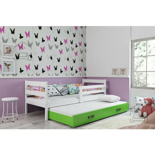 BMS Group Otroška postelja Eryk z dodatnim ležiščem - 80x190 cm - bela/zelena
