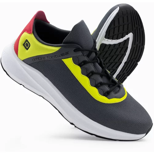 Ombre Men's sneakers with neon inserts - graphite