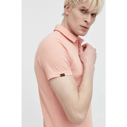 Superdry Pamučna polo majica boja: ružičasta, bez uzorka