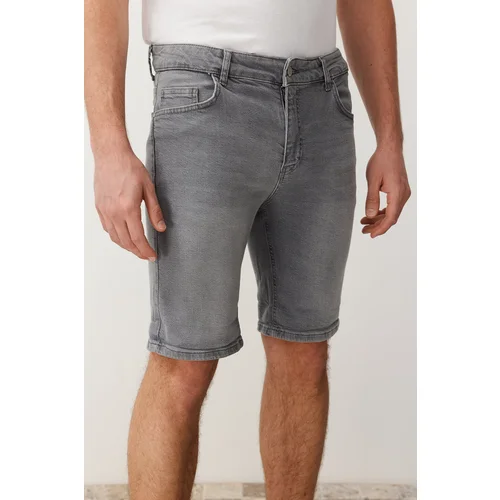 Trendyol Gray Slim Fit Denim Shorts