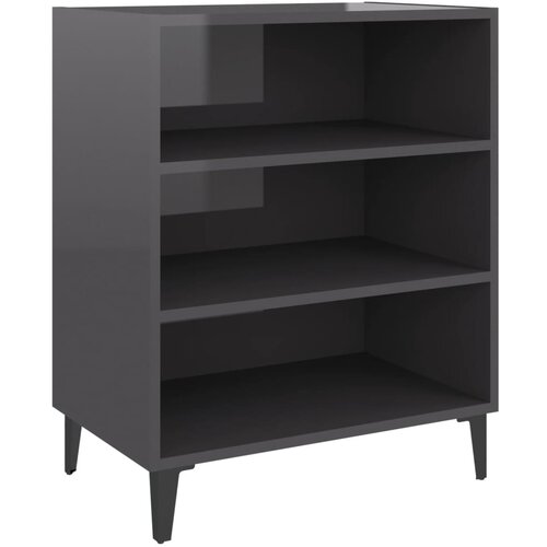 Maison Chic Komoda - Predalnik visok sijaj siva 57x35x70 cm iverna plo&amp;scaron;ča, (21722412) Slike