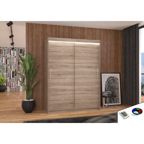 ADRK Drsna omara DENVER 150 z LED osvetlitvijo - HRAST TARTUF Cene