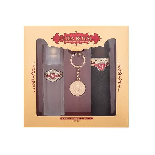 Cuba Royal darilni set toaletna voda 100 ml + vodica po britju 100 ml + obesek za ključe po&amp;scaron;kodovana &amp;scaron;katla za mo&amp;scaron;ke Slike