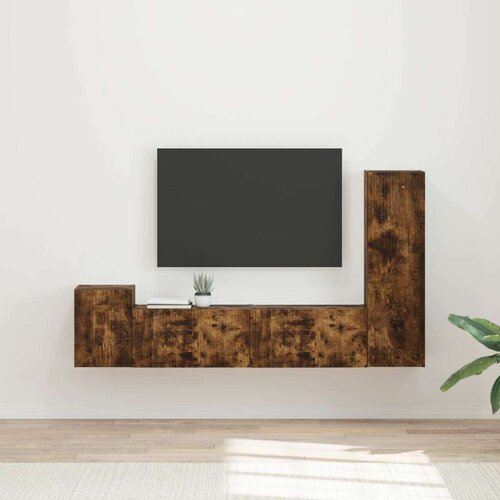  Komplet TV omaric 4 pcs Dimljeni oreh Konstruiran les - - Rjava - 61.6 - 30 x 31 x 100 cm - 2025-vidaXL-Uvoz_2 Cene