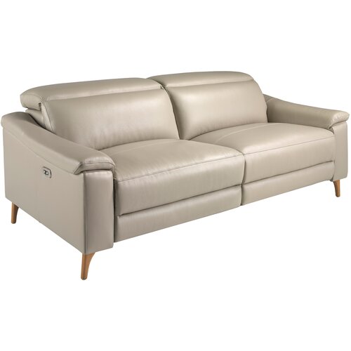 Angel Cerd&amp;aacute; 3-sedežni kavč Relax v sivkastem usnju, (21327945) Slike