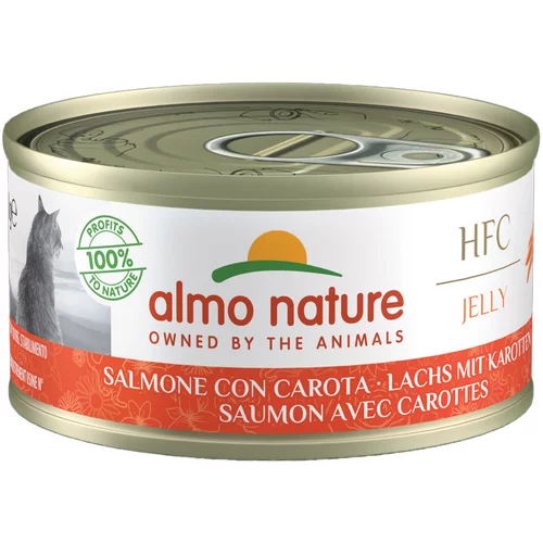 Almo Nature 70g Ekonomično pakiranje Almo Nature 24 x 70 g - HFC losos s mrkvom u želeu