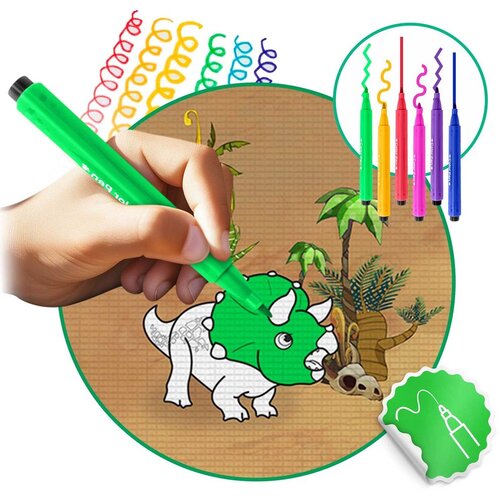 Ricokids model RK-344 XXL podloga za bojanje + flomasteri GRATIS 120 x 90 x 0,3 cm, dinosaur Slike